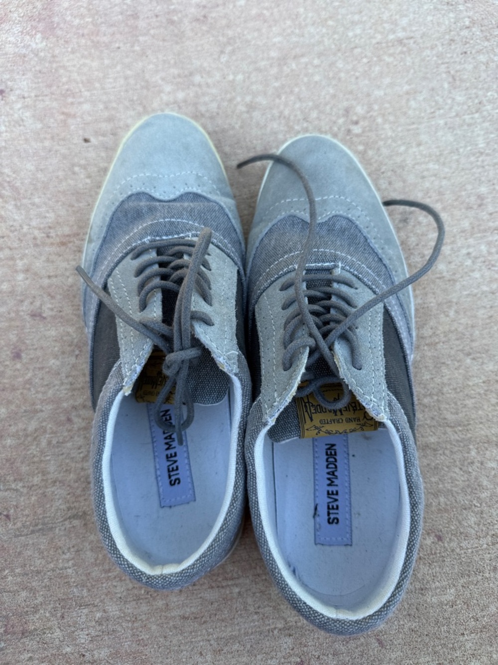 Steve Madden Gray Suede & Textile Lace-Up Sneakers